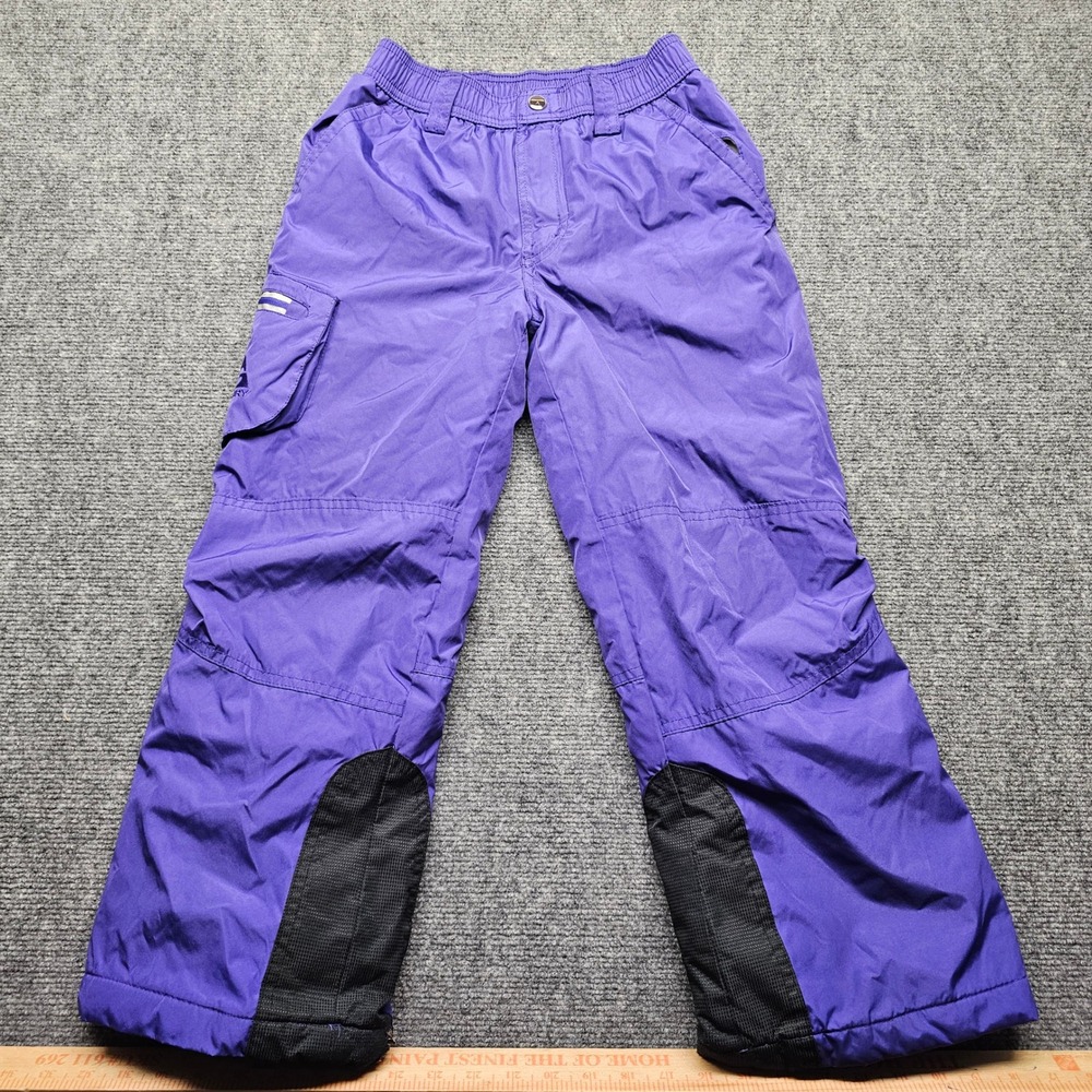 Gerry Girls Purple Insulated Snow Pants Cargo Pocket Winter Ski Bibs Size S 7/8